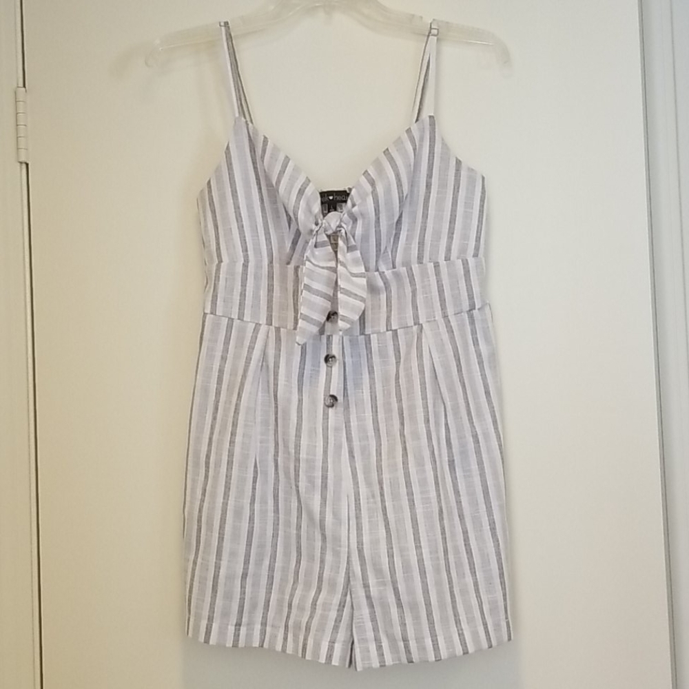 Derek Heart Romper Shorts Grey Misses Size Large